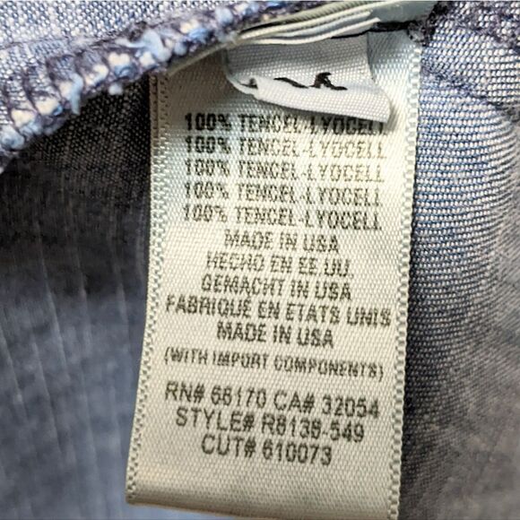 Anthropologie CLOTH & STONE Chambray Tencel Tie Back Bell Sleeve Dress M - Picture 8 of 9